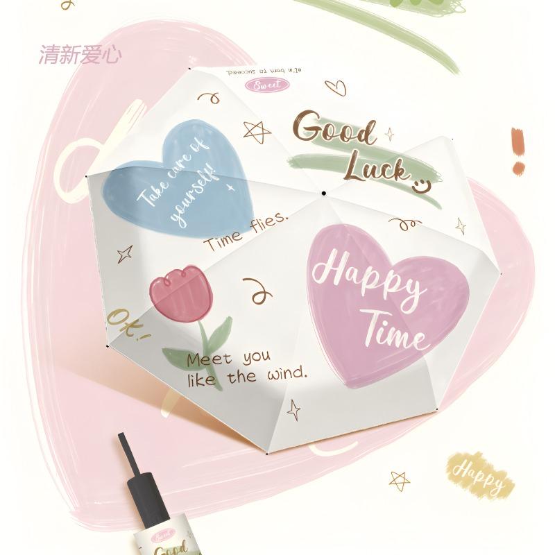 

Новый автоматический зонт женский виниловый солнцезащитный маленький свежий зонтик от солнца рекламный