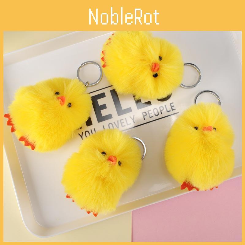 Adorable Yellow Duck Plush Keychain Cute Cartoon Stuffed Animal Toy For Kids