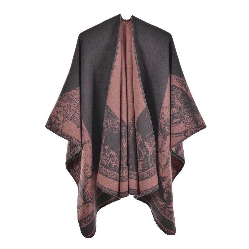 Simple and High-end Shawl Grassland Yunnan Shawl Cape with Cape Imitation Cashmere Scarf