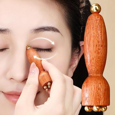 Lotus Seedpod Brass & Rosewood Facial Gua Sha Tool Eye Relaxation Spot Meridians Acupoint Massage Handheld