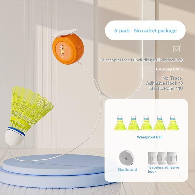 Retractable Badminton Solo Trainer Automatic Rebounder for Home Office Beginner Self Practice Exercise