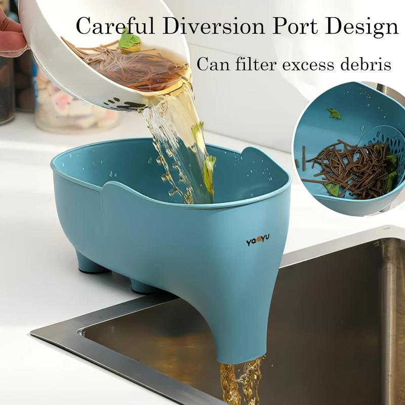 Elephant Shaped Sink Filter Leftover Drain Basket Soup Litter Filter Household Fruit and Vegetable Basket Plastic Drain Basket