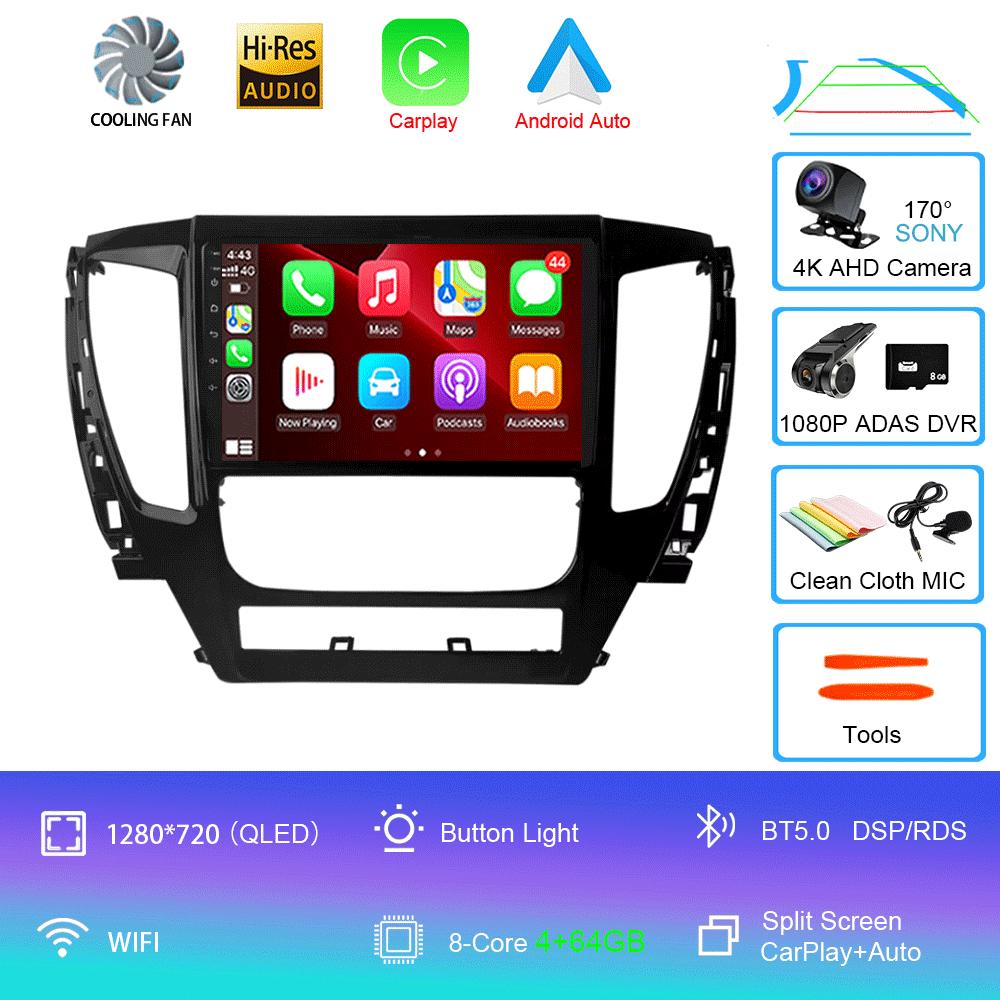 For Mitsubishi Pajero Montero Sport 3 2015-2021 Car Multimedia Radio GPS DPS IPS CarPlay 360 Panoramic Optical Android 14