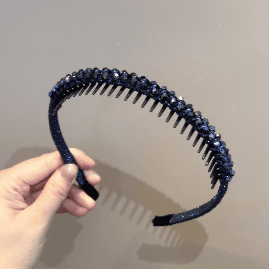 

Трендовая женская повязка на голову с зубцами и стразами 2025 - стиль легкой роскоши