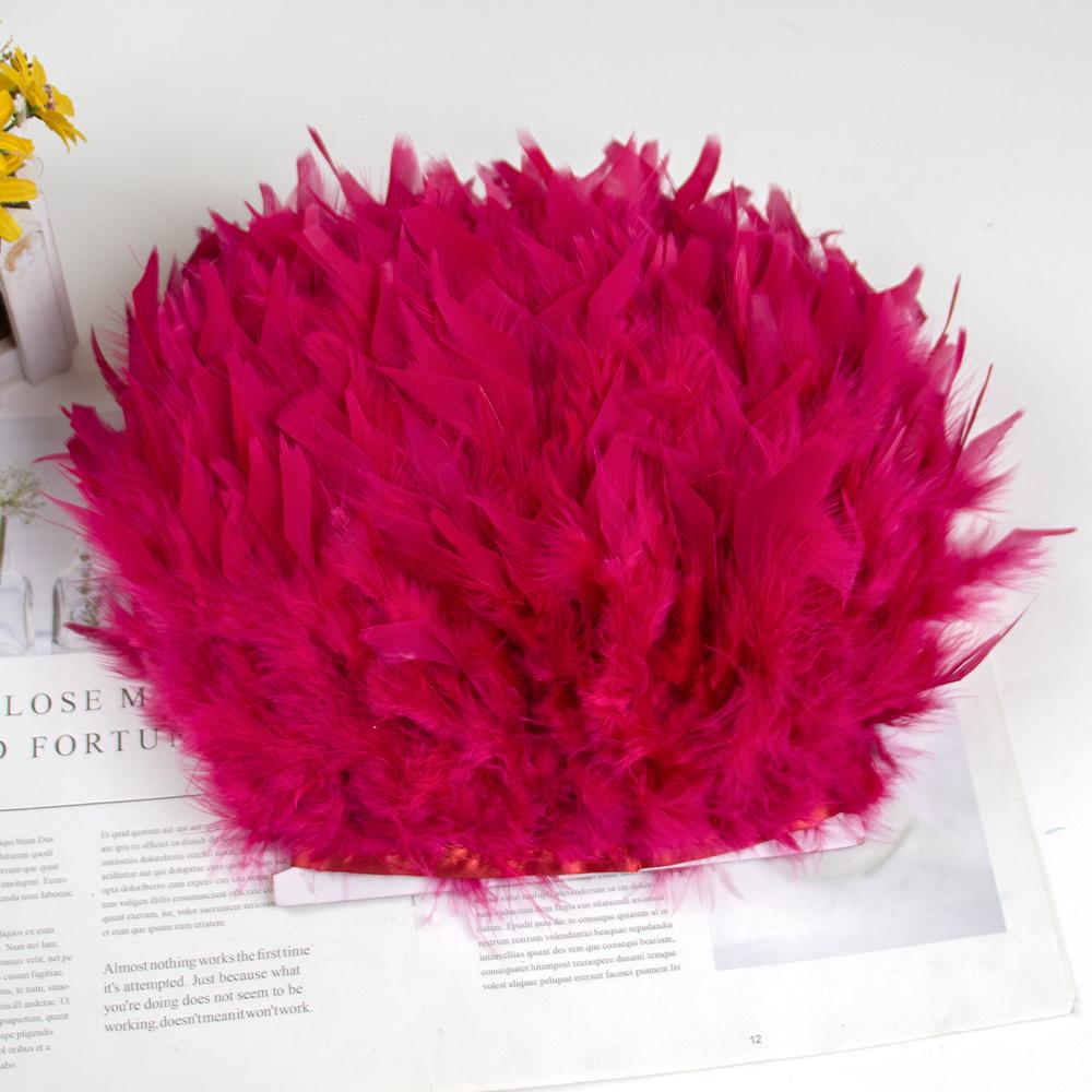 1Meters Natural Turkey Feathers Trim Height 10-15Cm Wedding Clothing Dress Decoration Diy Feather Ribbon Sewing Crafts