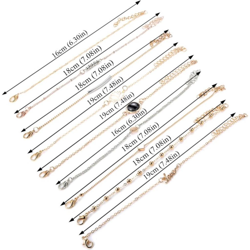 Bobisty 20Pcs String Bracelets for Women Trendy Multiple Stackable Wrap Bangle Charm Bracelet Adjustable Anklet Jewelry Gifts