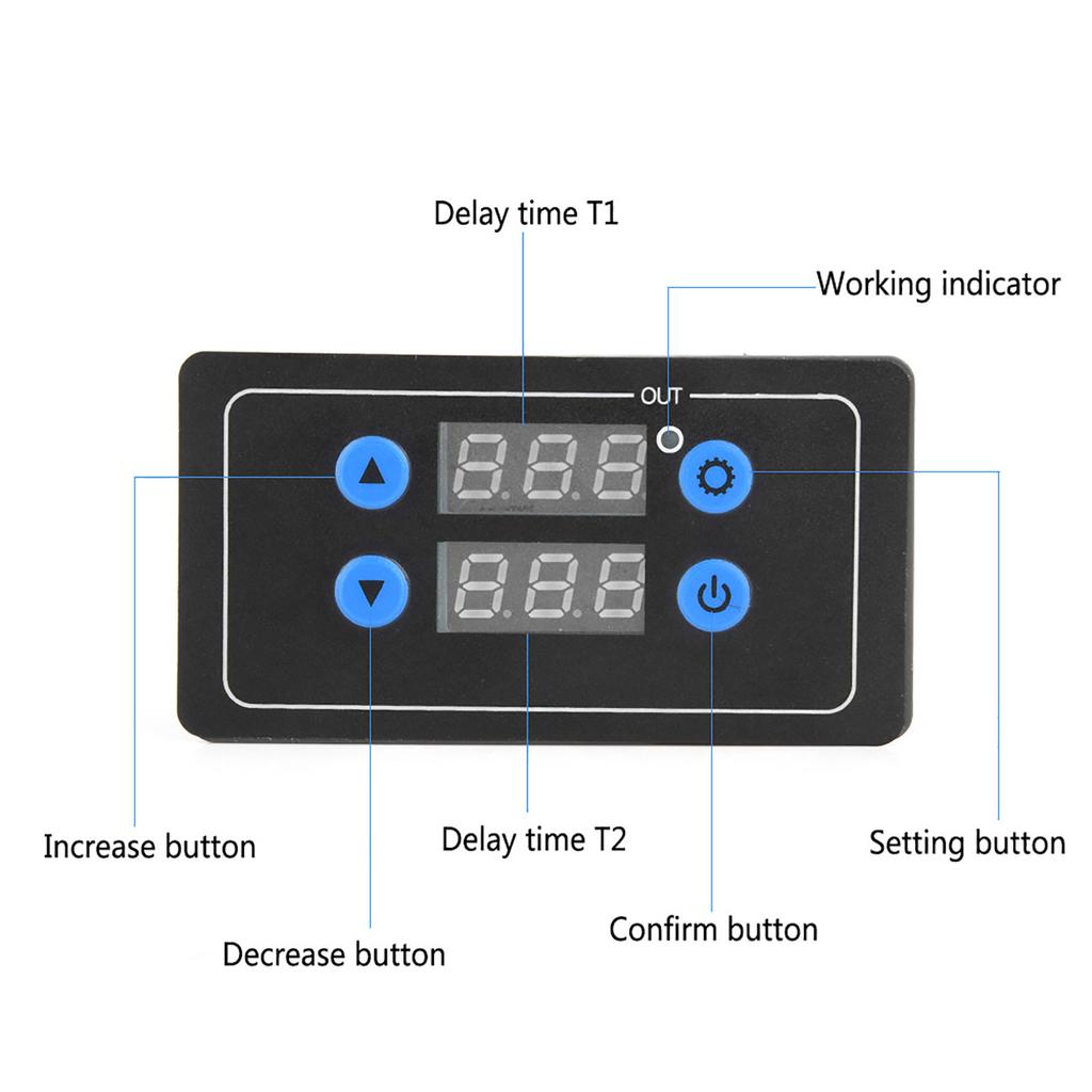 Digital Cycle Timer Relay Timer Relay YF‑4 Adjustable Cycle Delay Timer Relay Module Digital Display Timing Delay Board 12V