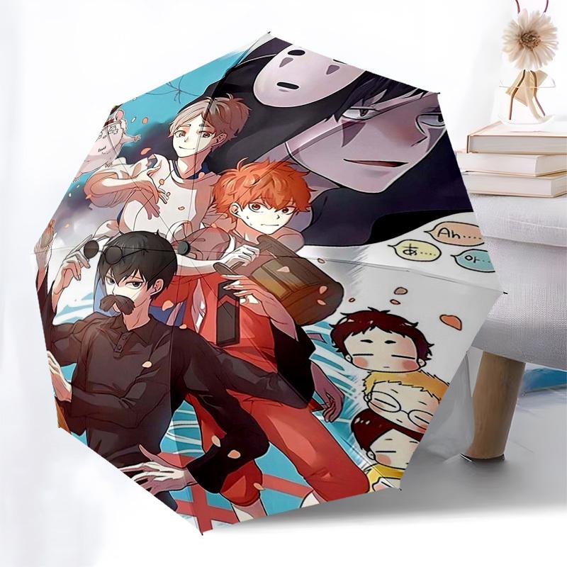 1pc Outdoor Umbrella with Spirited Away Characters - Automatic Opening/Closing, Portable 3-Fold Design, 8-Rib Iron Frame - Perfect Gift for Fans,