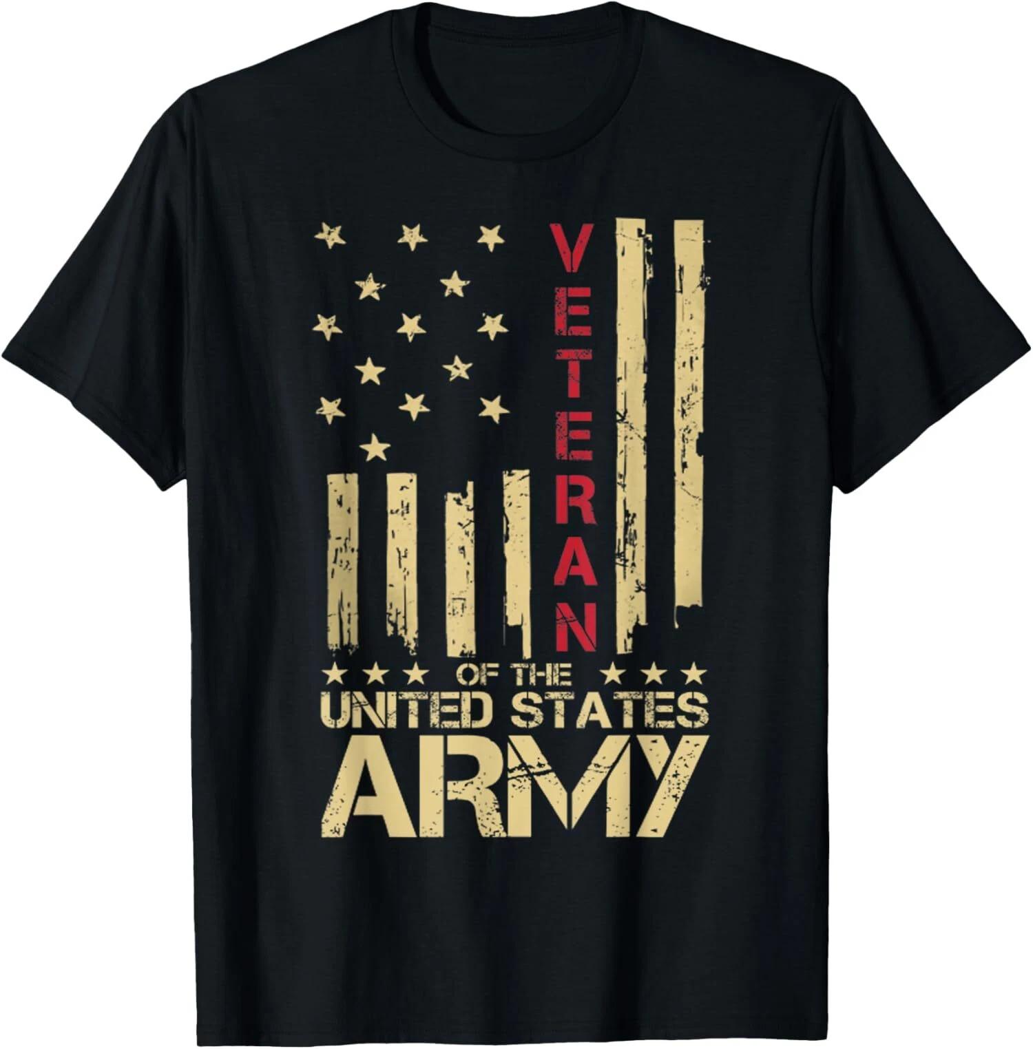 Patriotic U.S Army Veteran Red Line American Flag Vintage T-Shirt XXL