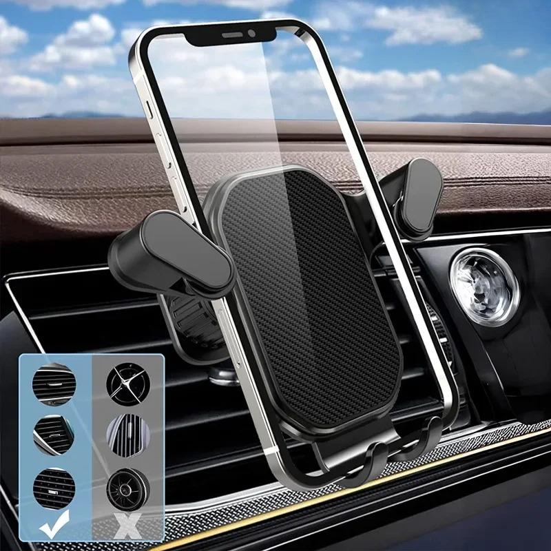 Smart Car Air Vent Phone Holder - 360° Swivel Hook Mount with One-Hand Placement Anti-Shake for All Mobiles