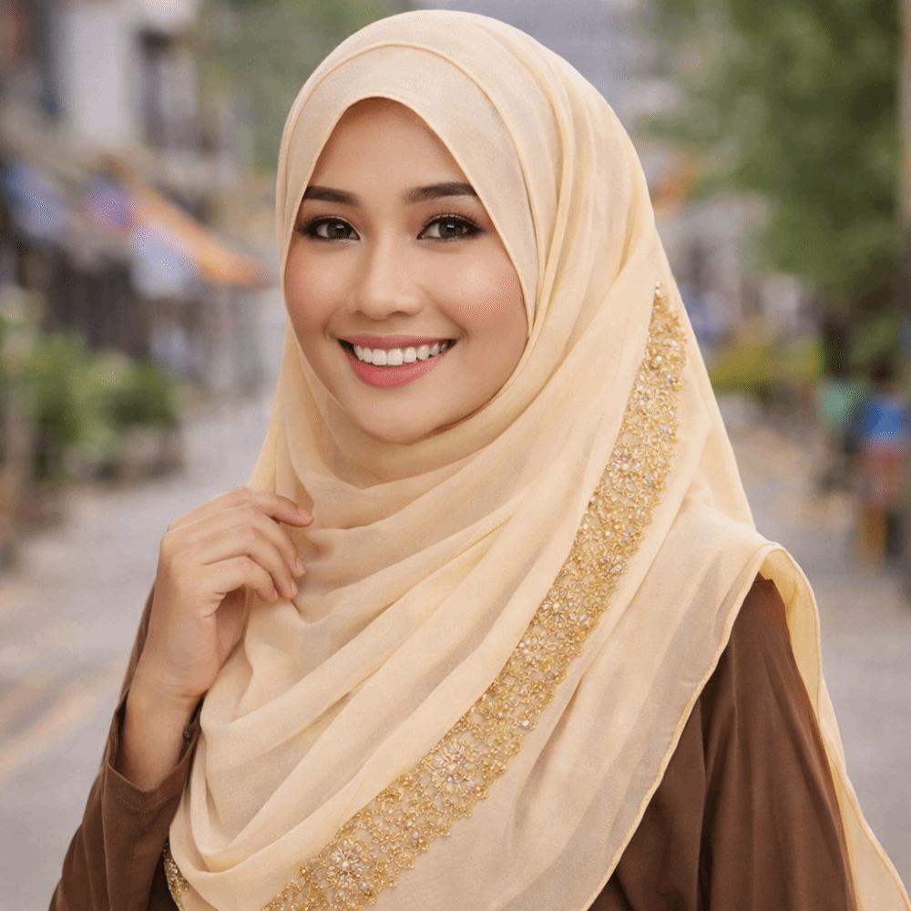 Multicolor Chiffon Headscarf Chiffon Material Malaysian Scarf Trendy Women Headwear  Gift