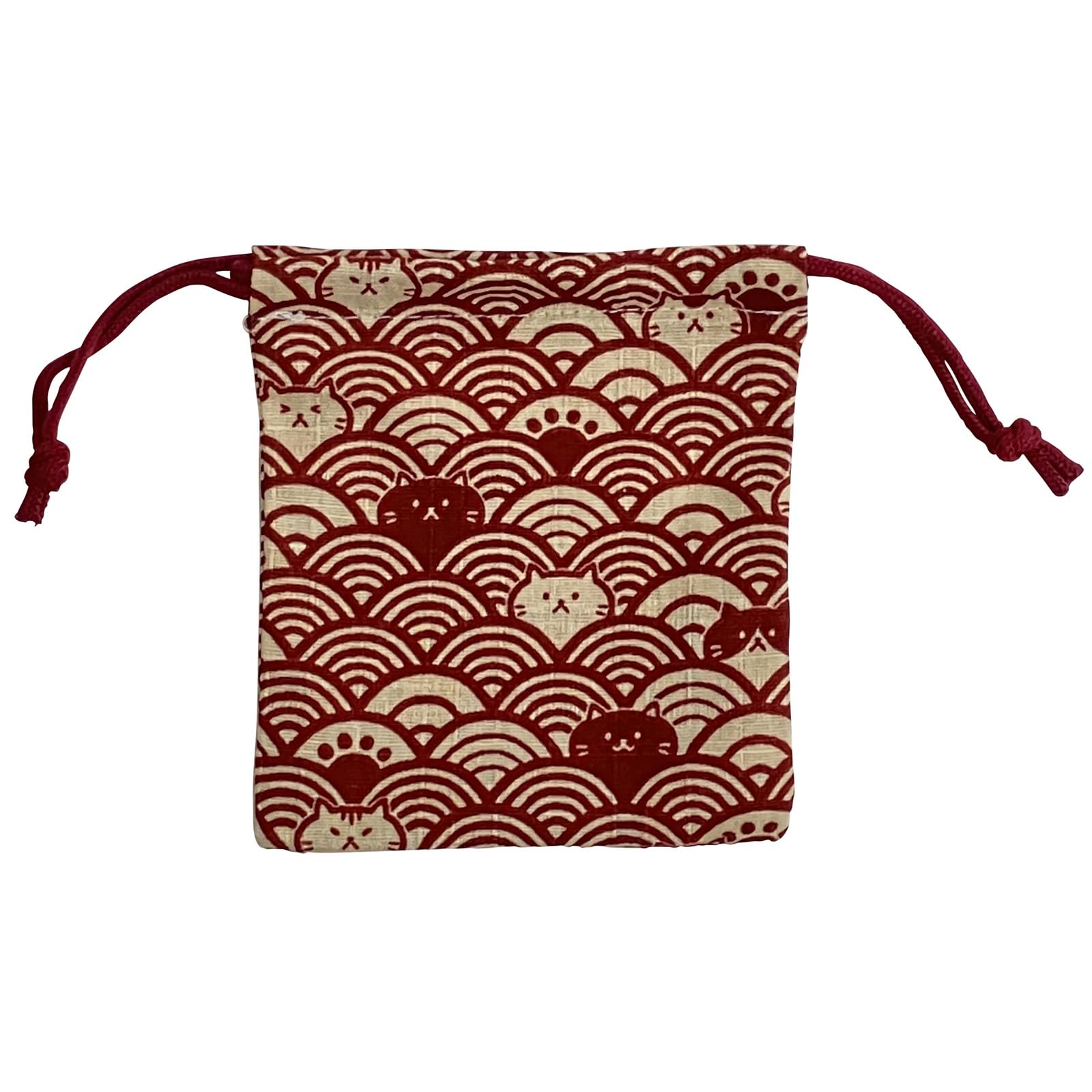 

Маленький мини-аксессуар на шнурке, косметичка, японский узор, аксессуар с кошкой, сделано в мешке, кошелек, чехол, мешочек, сумка, Япония, ki-192 (№-017)