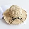 Versatile Style Hat Straw Woven Sweet Bow Colorful Fishermans Hatscaps