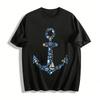 Vintage Nautical Anchor Graphic Casual Tee Pure Cotton T-shirt