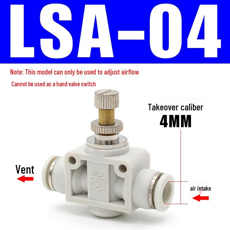Adjustable Airflow Throttle Valve with Quick Connect (LSA 4/6/8/10mm)