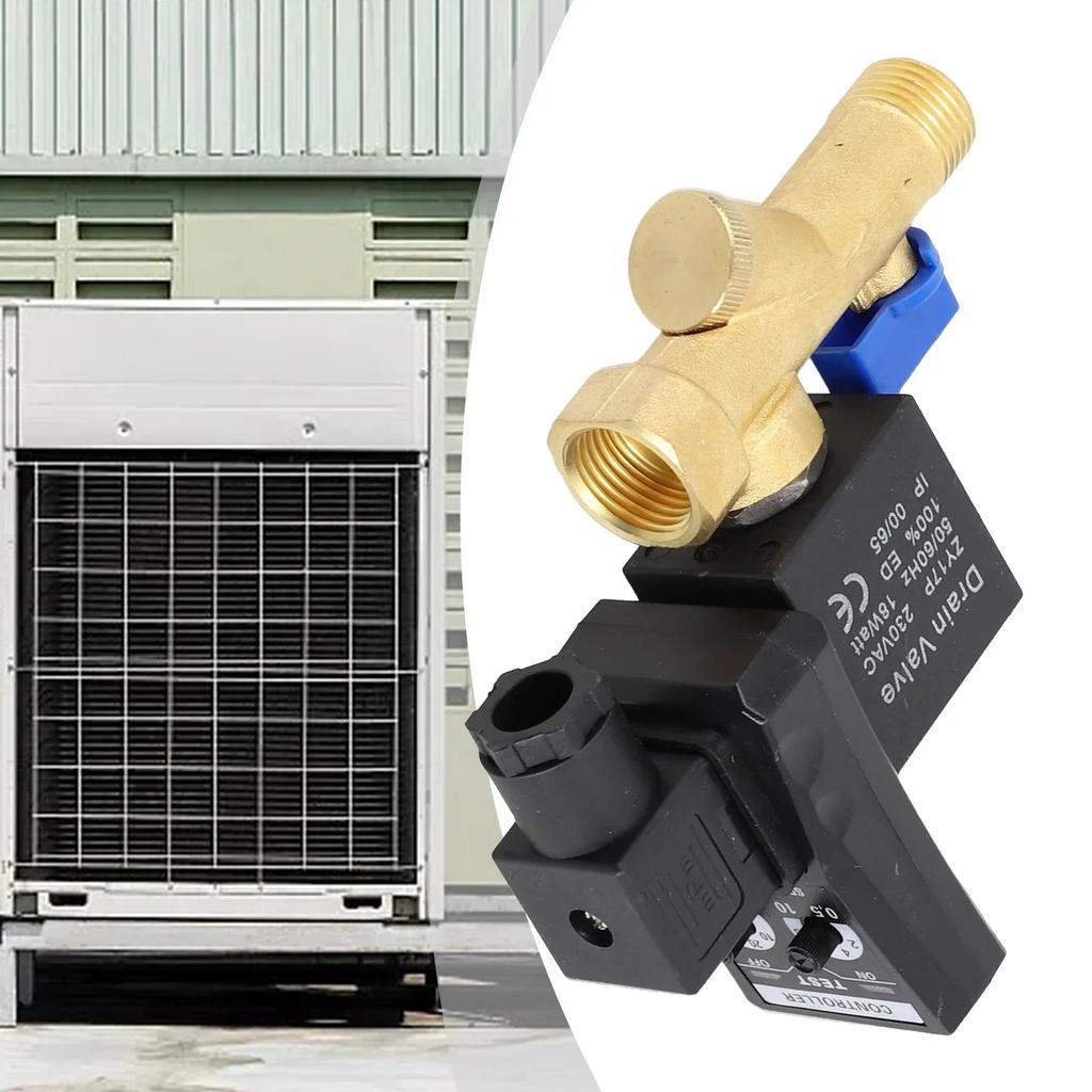 Compact Size AC220V Electronic Timed 2 way Air Compressor Gas Tank Drain Valve with 4mA Maximum Current Consumption