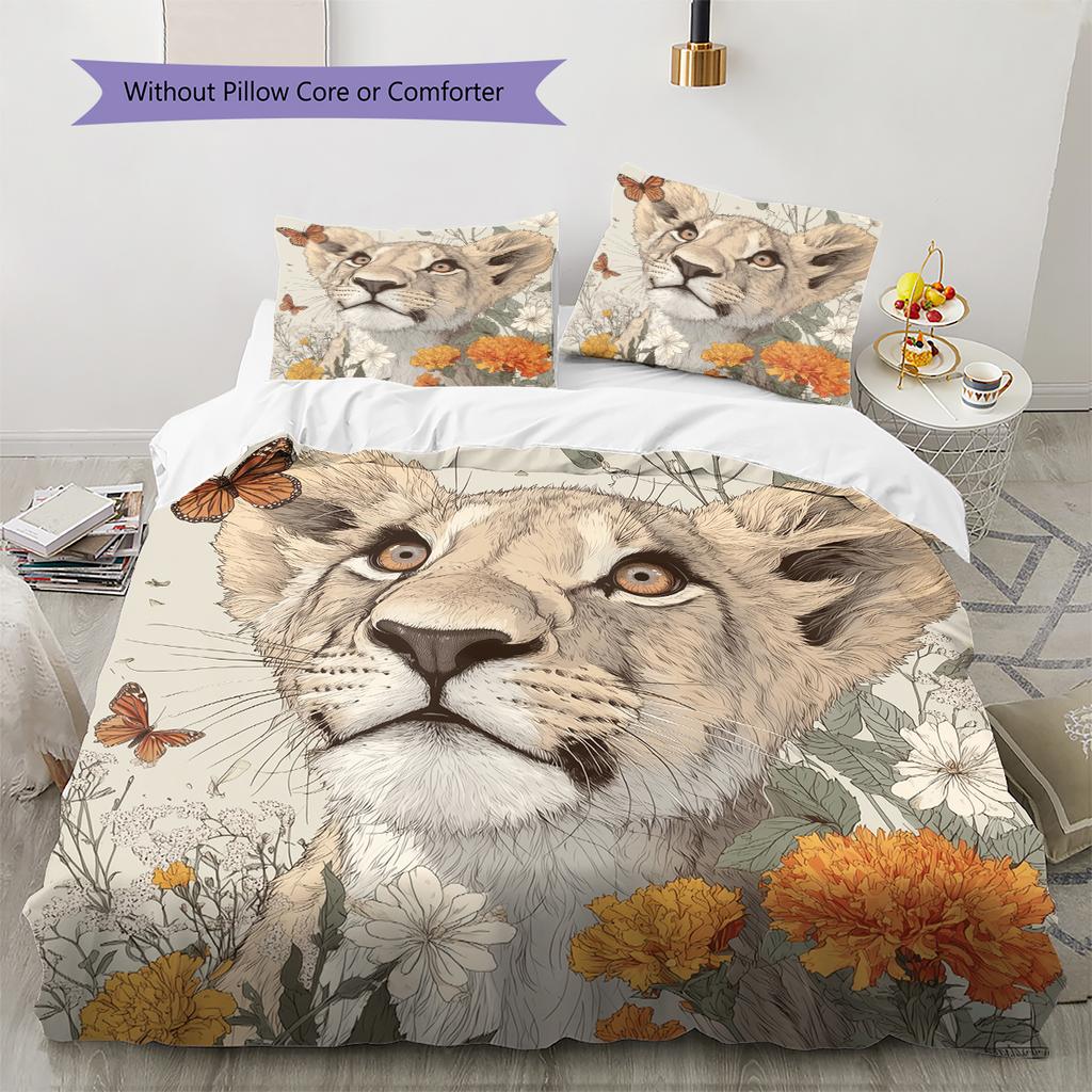 Cougar Pattern Bedding Home Decoration Birthday Gift (1 * duvet cover + 2 * pillowcase, without core)