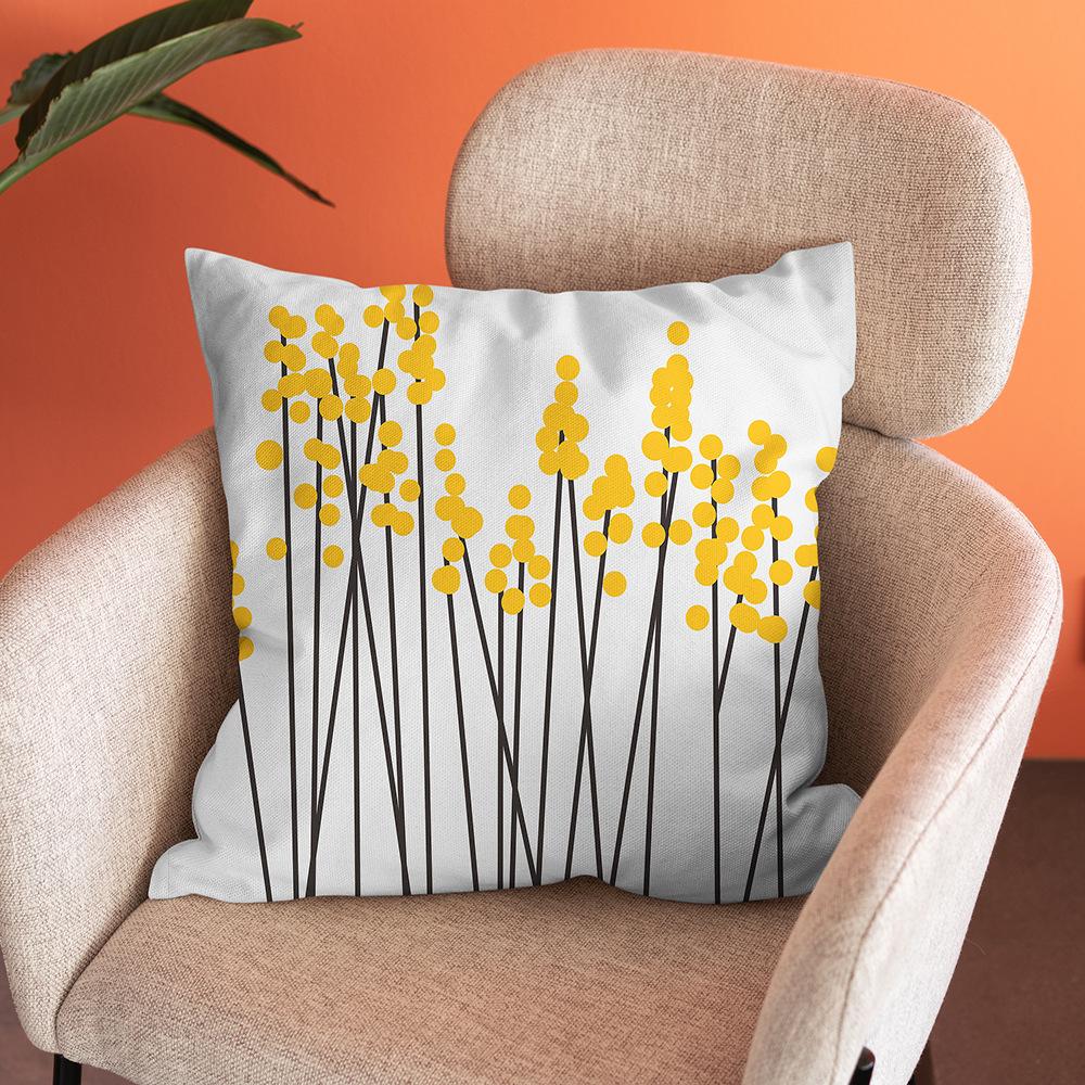 Nordic Abstract Art Flower Print Pillowcase Short Plush Pastoral Simple Home Sofa Cushion Car Cushion