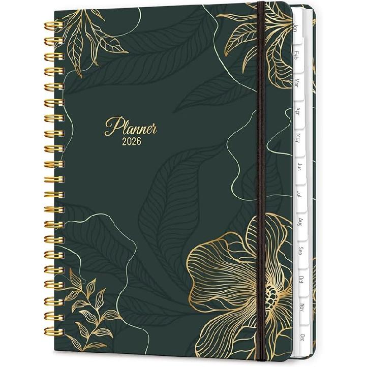 2026 Planner, A5 Weekly and Monthly Planners with Tabs, Spiral Bound Daily Calendar 2026 Planner, Agenda Organizers from Jan. to Dec., Hardcover A5