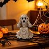 Halloween Ghost Figurine, Scary Face Ghost Statue, Resin Spooky White Ghost Decoration for Indoor Home, Office, Desk Decor