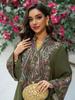 AB421 Elegant Embroidered Middle Eastern Pullover Robe - Arabic Jalabiya Dress