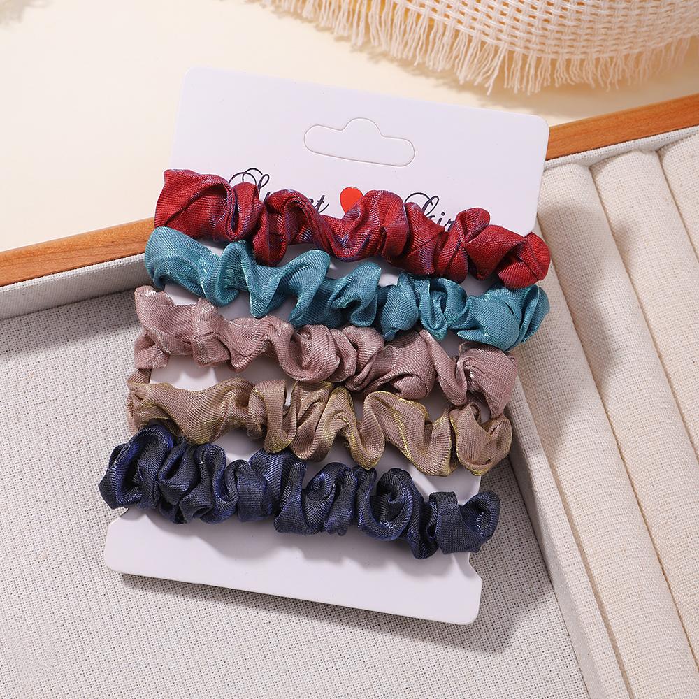 5Pcs/Set Fashion Korean Scrunchies Hairband Print Leopard Scrunchie Set Ladies Elastic Hair Band Headwear Women Hair Accessories