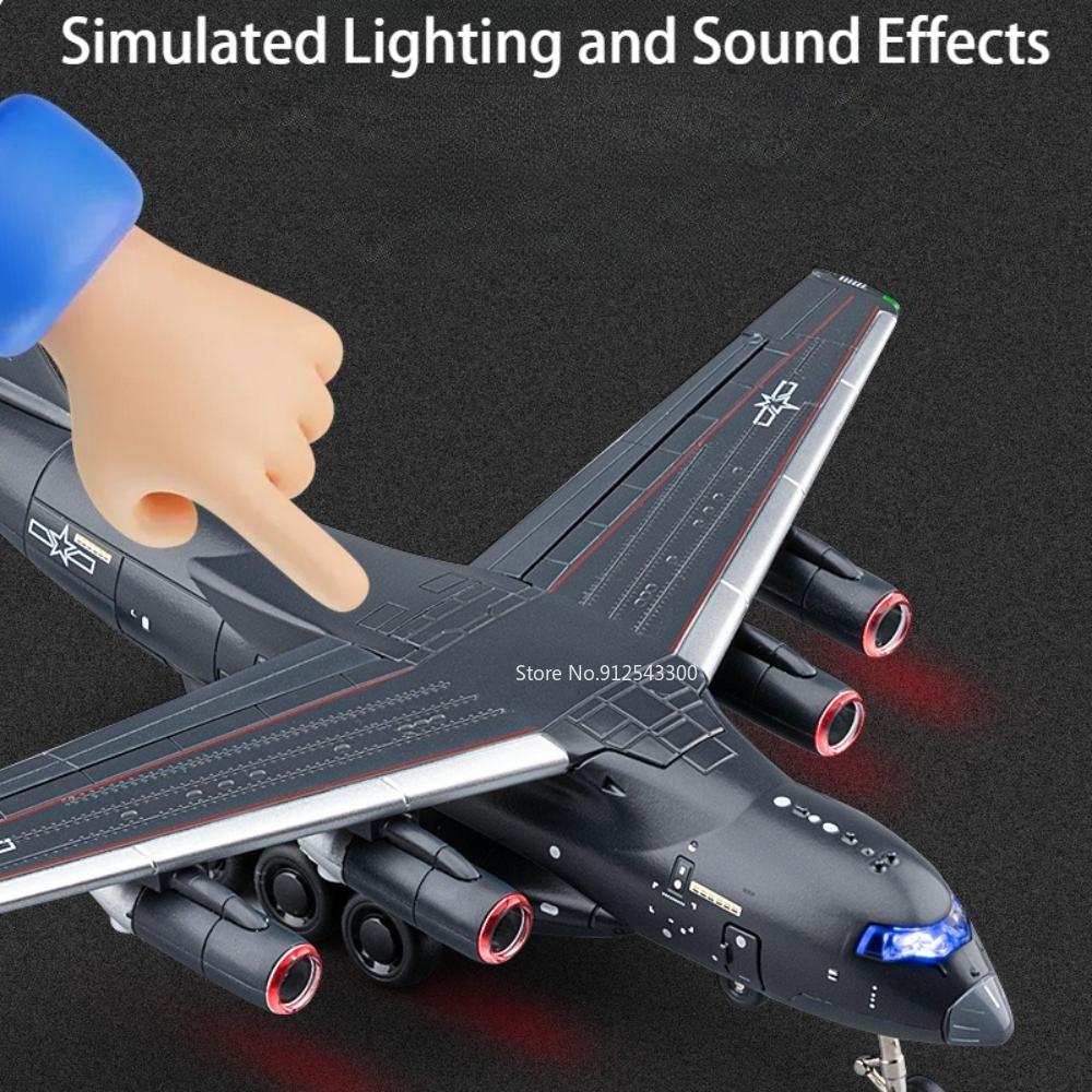 1:180 Scale Y-20 Transport Aircraft Model Toy Metal Body Pull Back Foldable Nose Wheel Military Plane Models Children's Gifts