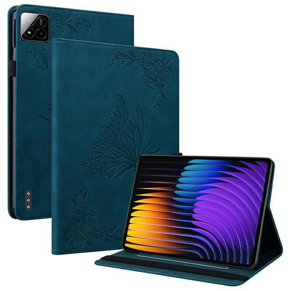 For Xiaomi Poco Pad X1/Pad 8 Pro/Pad 8/Pad 7 Pro/Pad 7 Case Butterfly Flower Imprint PU Leather Tablet Cover with Card Slots