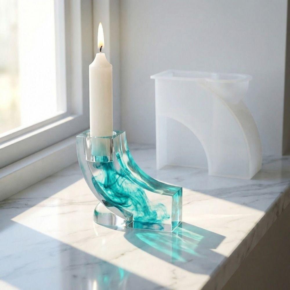 Geometric Candle Holder Mold Handmade Gypsum Platform Mold Candlestick Mould  DIY Craft Making