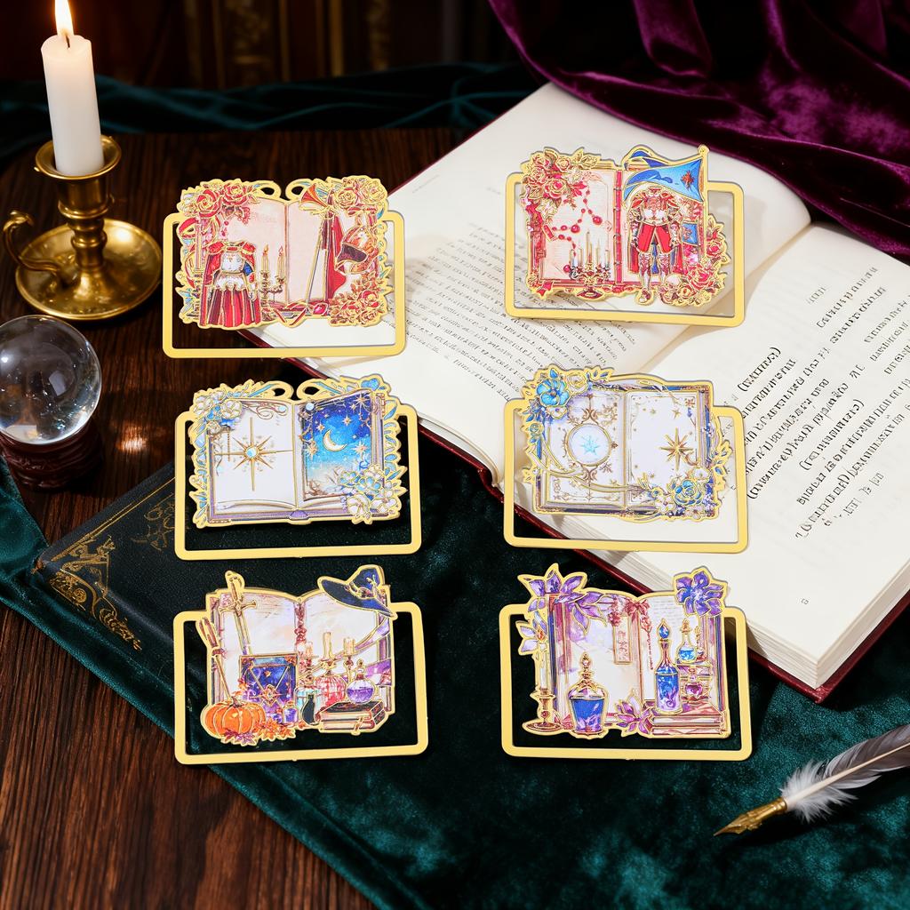 [Regalo per gli amanti del Fantasy] 1pz Segnalibro Gotico in Metallo - Segnalibri per Pagine di Libri Fantasy Medievali con Mago, Strega