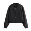 Women Jacket Cropped Bomber Jackets for Women Beige Black Tweed Jacket Woman Fashion Long Sleeve In Short Coats