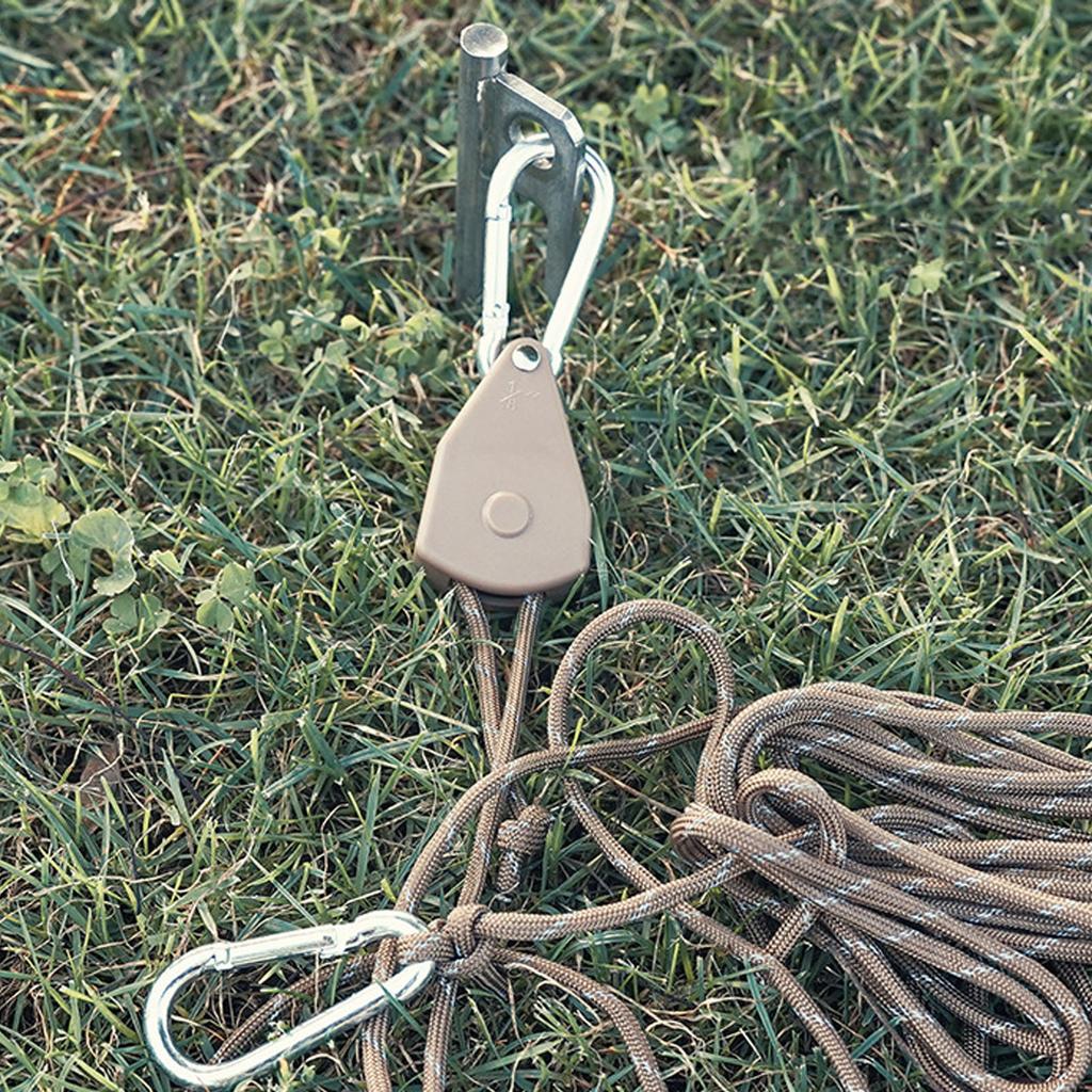 2 Pcs Camping Tent Wind Cord Outdoor Tent Rope with Pulley Canopy Quick Setup Camping Rope
