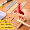 Carpenter's Movable Pen Deep Hole Marking Pencil Refill Carpenter Scriber Mechanical Pencil With Sharpener Stationery Supplies