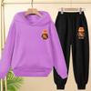 Suit Hoodie, "Baby Boy", Suitable for Boys and Girls Aged 3 to 12. Its Features Are Pink, White and Blue Tops and Trousers