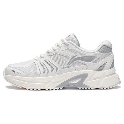 Li Ning Shiguang Izturīgi Elpojoši Zema profila Skriešanas Apavi Sieviešu kedas Balts Pelēks ARXT006-3