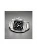 CHRONOGRAPH Herren Quarz Chronograph Uhr - Schwarzes Quadratisches Zifferblatt, Schwarz/Weiß Ionenplattiertes Armband, Datumsanzeige SNAA97J1