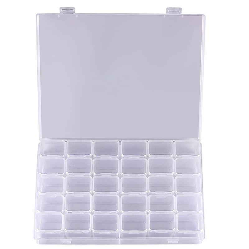T02C!30 Grids Large Diamond Painting Storage, Tools Containers Plastic Bead Organizer Diamond Embroidery Accessories,Box Only