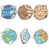 Cute Cartoon Creative Earth Ocean Protection Brooch Adorable Cat Planet Pin For Accessories