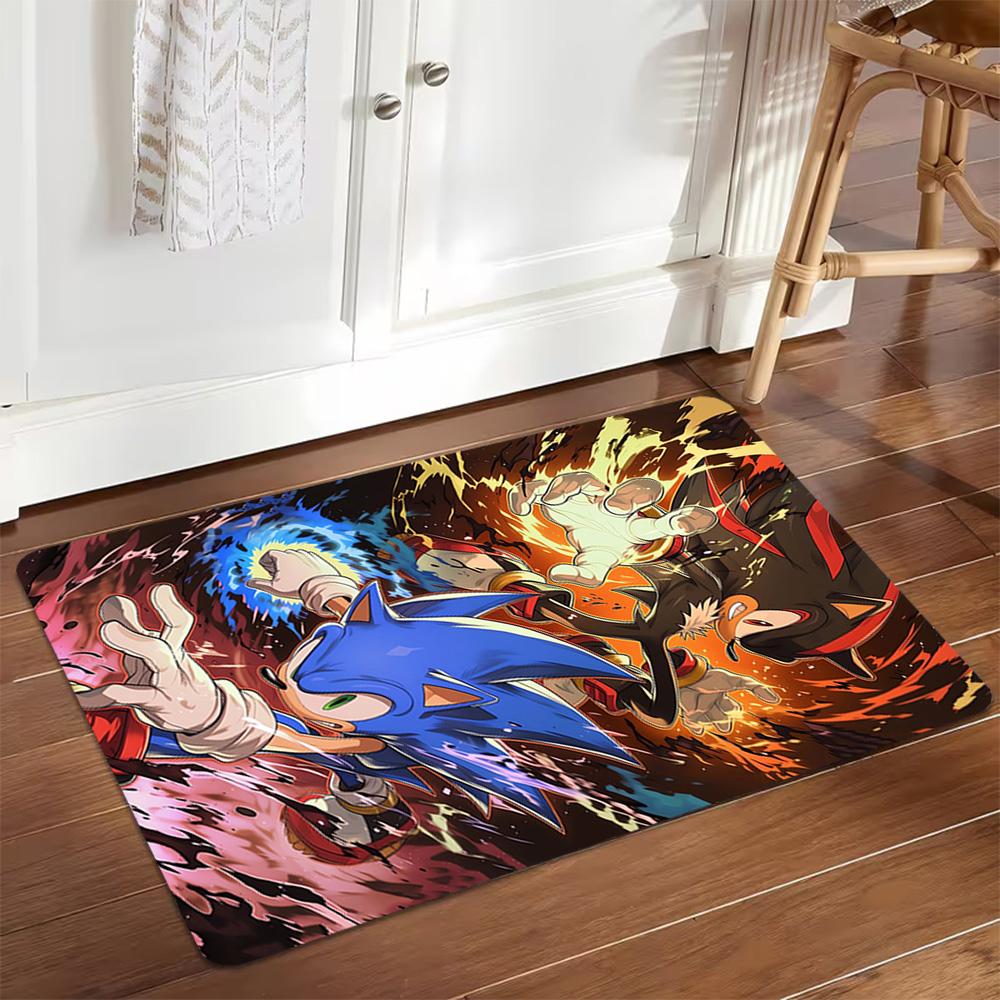 Sonic The Hedgehog Art Print Decoration,Carpet,Living Room,Bedroom, Non-slip,Square rug