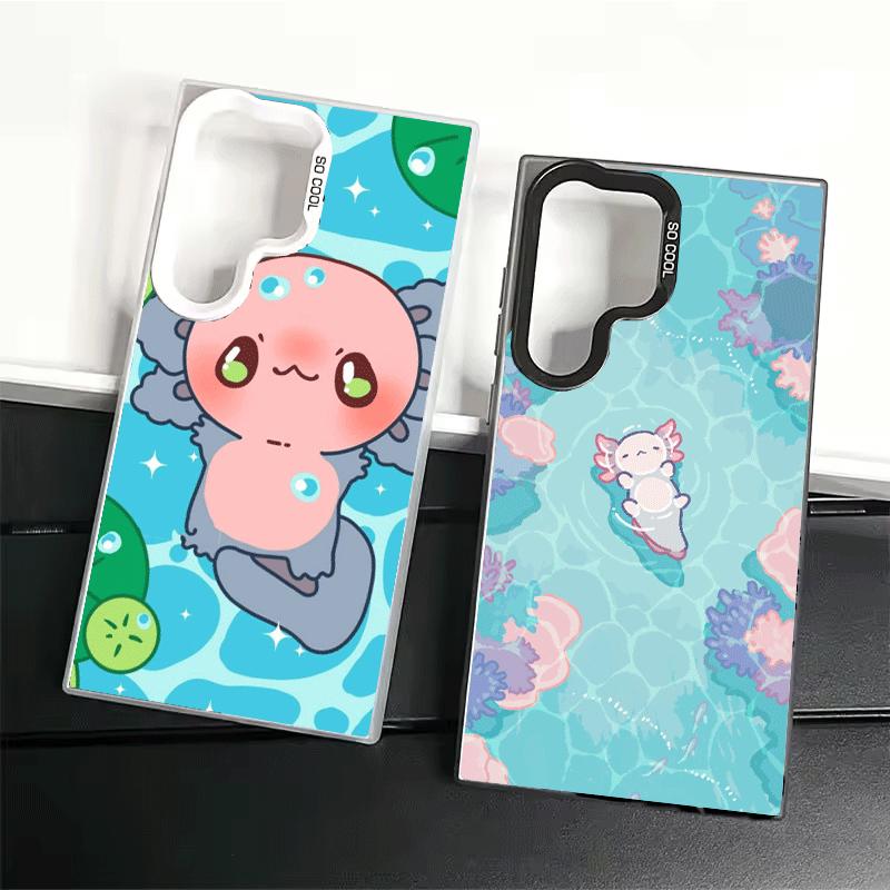 Axolotl Cartoon Süß Stoßfest Handyhülle für Samsung Galaxy S26 Edge S25 Ultra S24 FE S23 Plus S21 Hülle Anti-Fall Fundas