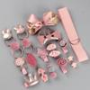 Girls Pink Cartoon Cute Hair Clip Hair Tie Set Toddler Kids Hair Accessories Ponytail Holder Claw