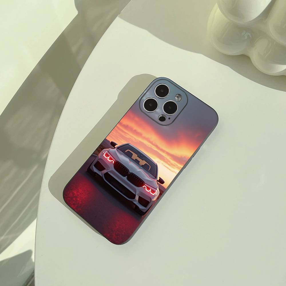 Car-B-W-5 Series-M5 Phone Case For iPhone 17,16,15,14,13,12,11 Pro Max,16/15/14Plus,XS Soft Black Cover