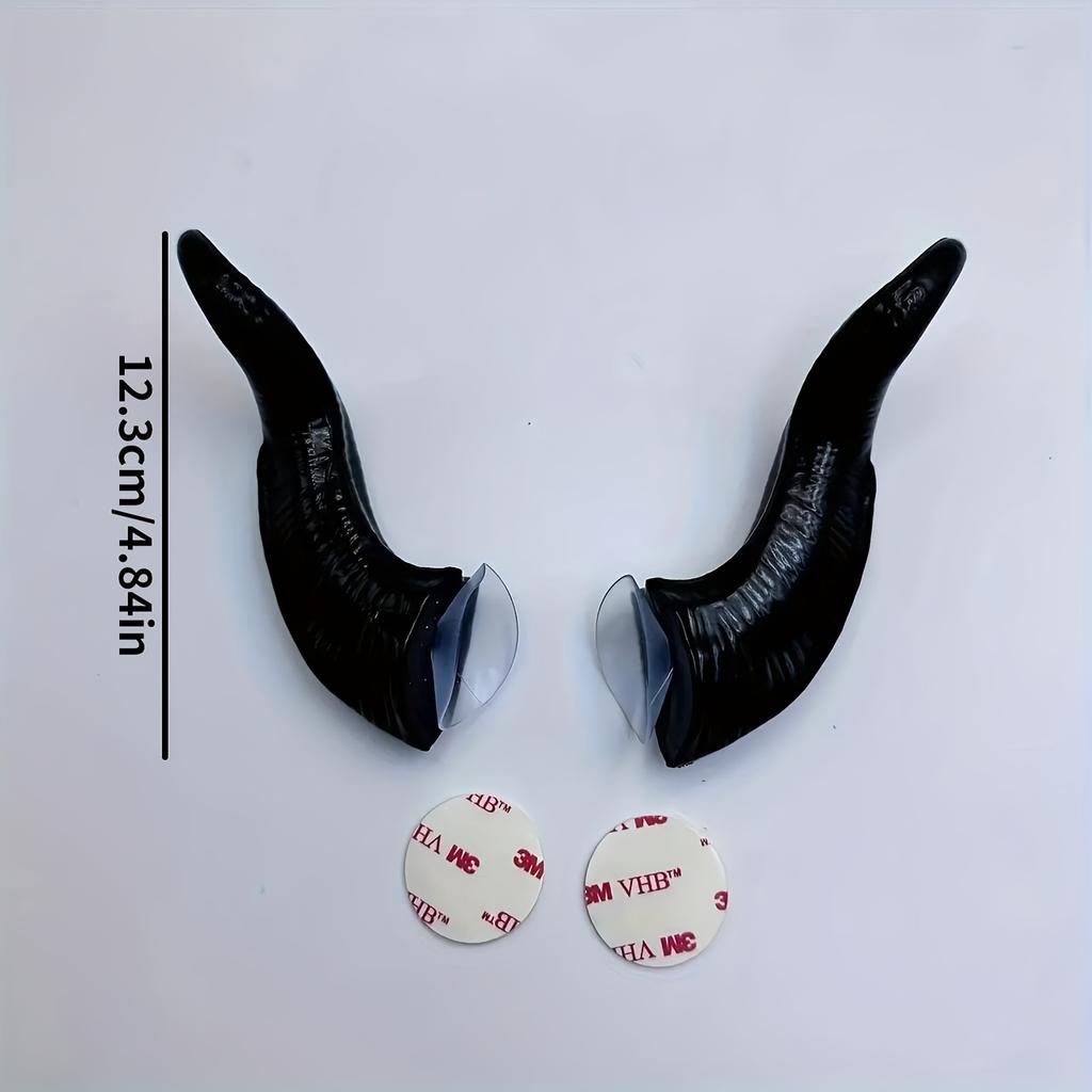 2pcs Sleeping Demon Horns Motorcycle Helmet Decal - Durable ABS Resin, High-Speed Racing Style Accessory for Bikes & Helmets