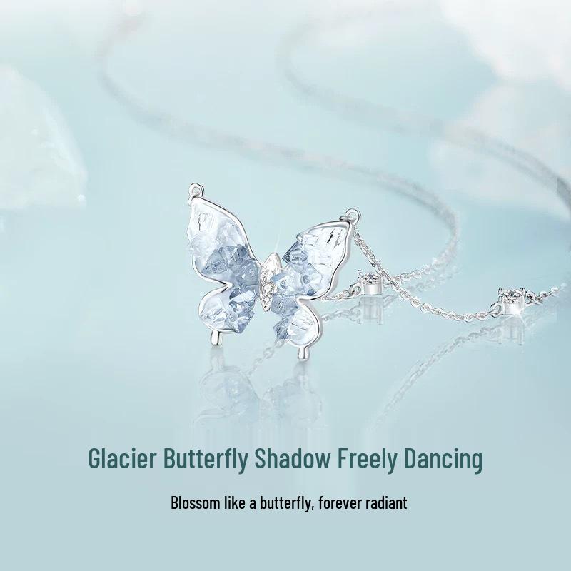 Sterling Silver Butterfly Clavicle Necklace for Women - Elegant Summer Jewelry
