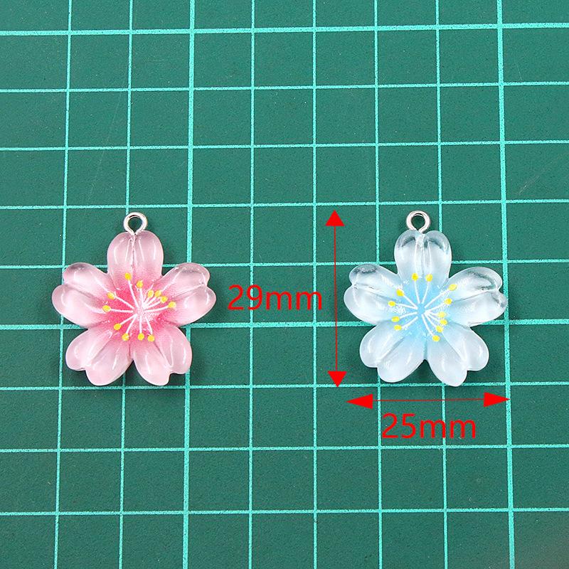 10Pcs 25X29mm DIY Resin Accessories Five-petal Flower Jewelry Accessories