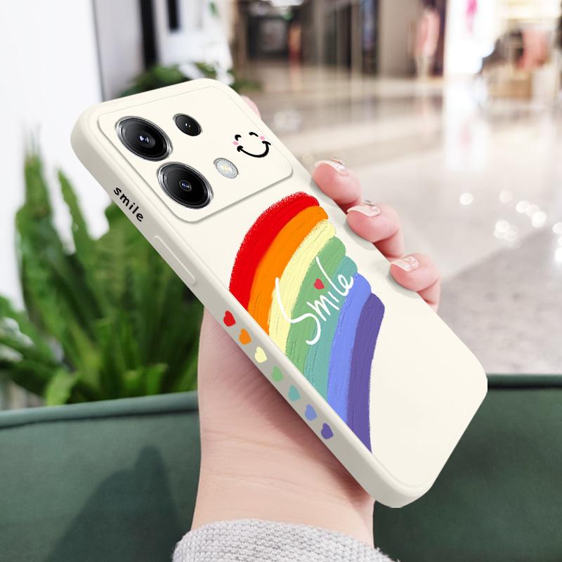 

Warm Rainbow Phone Case For Xiaomi Poco F8 F7 X7 X6 F6 M6 M5 M5S F5 X5 F4 X4 M4 F3 M3 X3 Pro 4G 5G GT Silicone Cover Poco F7 Pro белый
