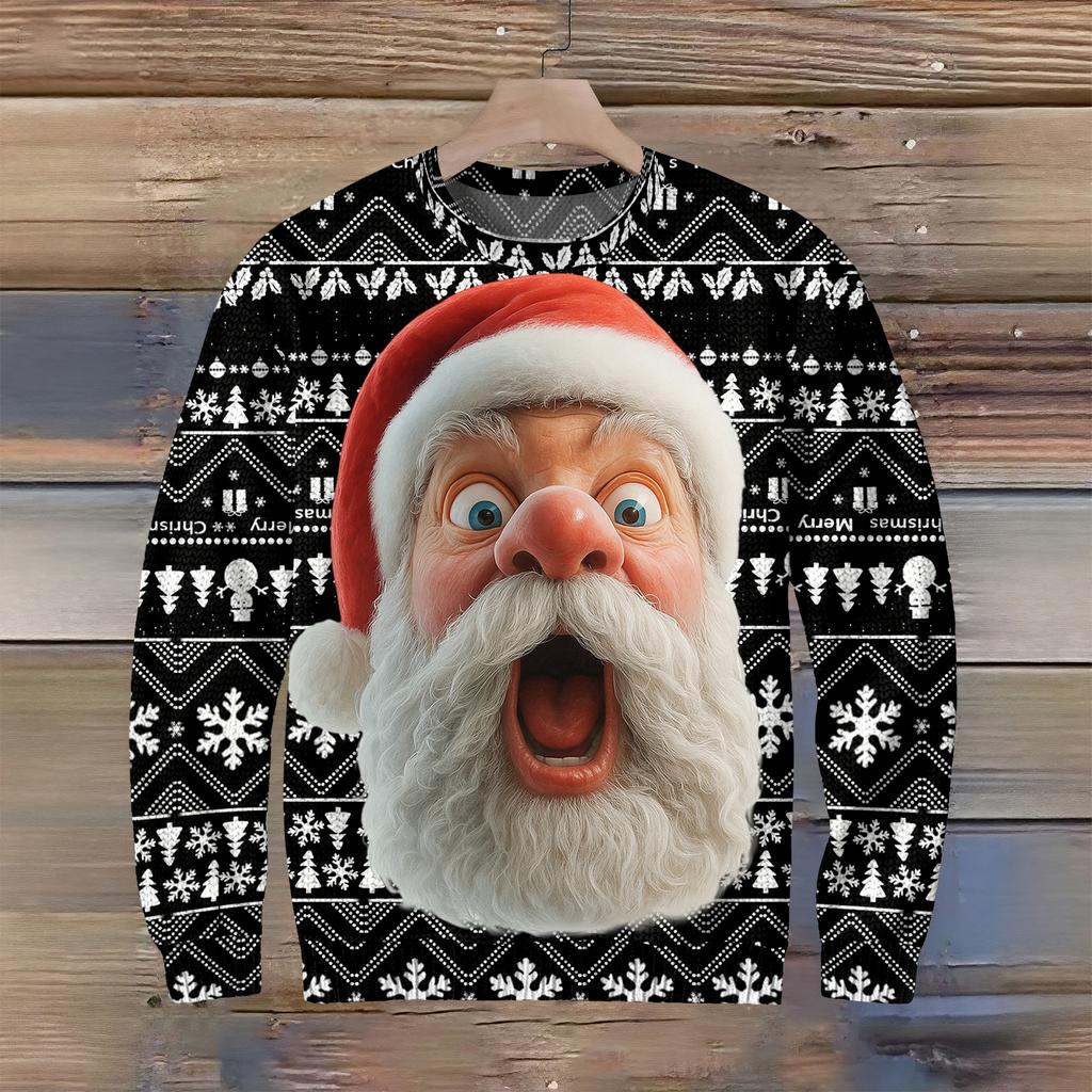 Pánský vánoční svetr s potiskem na límci