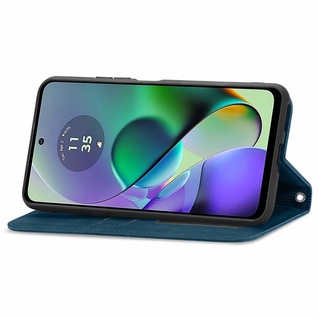 For Motorola Moto G54 5G Magnetic Case Skin-touch Wallet Stand PU Leather Phone Cover