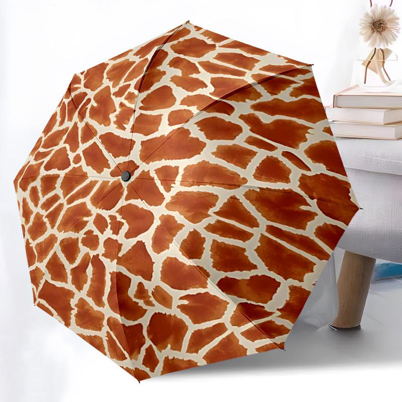 1pc Giraffe Print Automatic Open/Close Umbrella Compact Folding Umbrella, All-Season Portable Umbrella for Women/Men F1124235