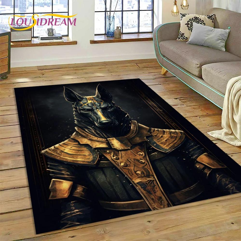 Tappeto 3D Anubis Faraone Horus Mitologia egizia Dei Tappeto per casa Soggiorno Camera da letto Divano Zerbino Decor, Tappeto Tappetino antiscivolo